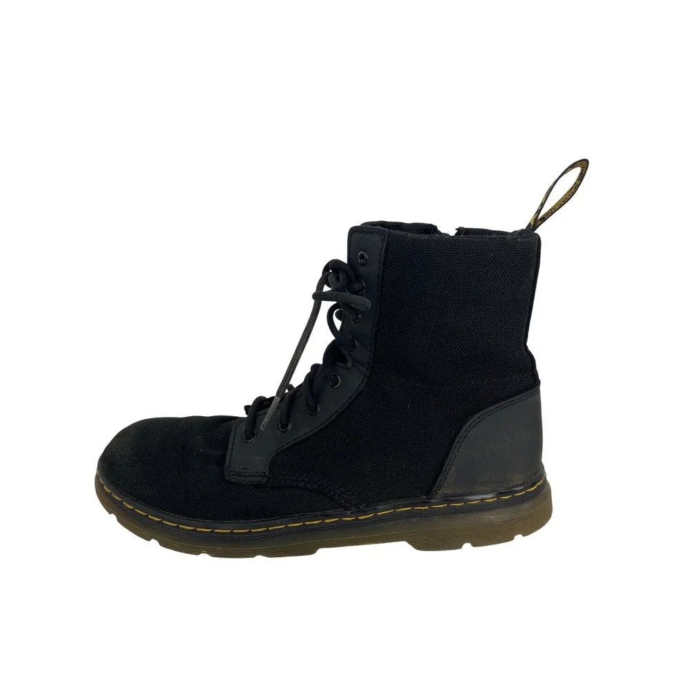 Dr. Martens Combs Y Combat Boots Mens 6 Womens 7 Black Good Canvas Zip Techwear